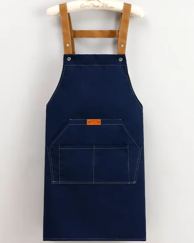 Hotel-Uniform-Black-Apron-Canvas-Cross-Back-Apron-With-Pocket-for-Waiter