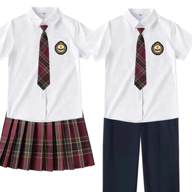 In-stock-Lined-Safety-Skirt-pants-Kindergarten-Teachers-Primary-Secondary-School-Students-Class-Uniforms-Unisex-Summer-Uniform