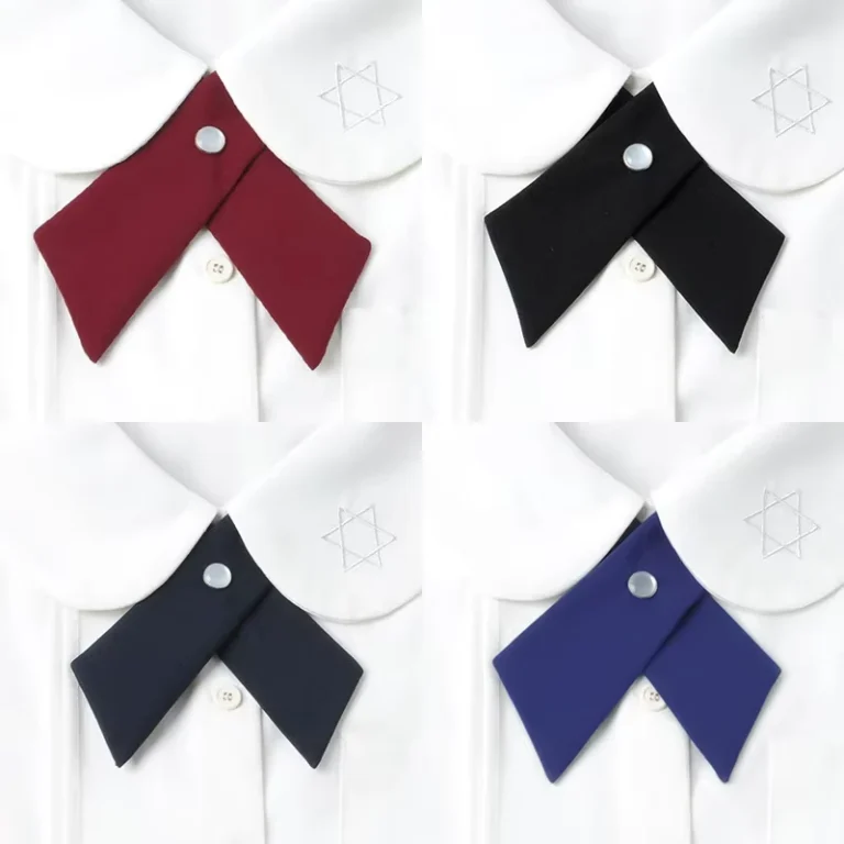 JK-Female-Student-College-Style-Polyester-School-Uniform-Solid-Color-Collar-Shirt-with-Wine-Red-Bow-Tie
