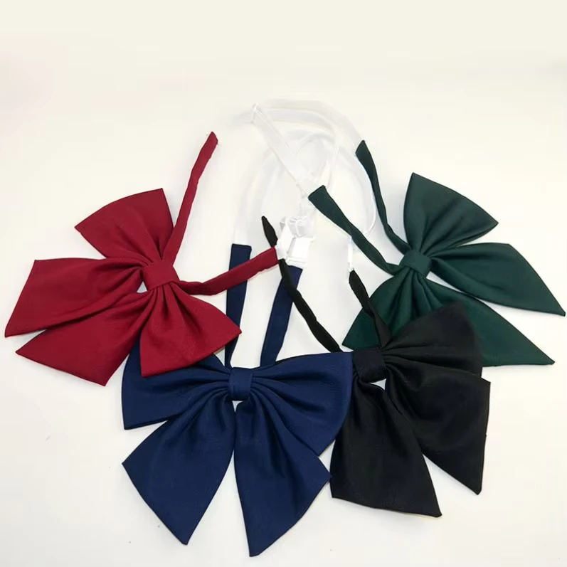 JK-School-Uniform-Accessories-Manufacturer-Direct-Sales-Shirt-Tie-Spot-Solid-Color-Womens-Dress-butterfly-Tie