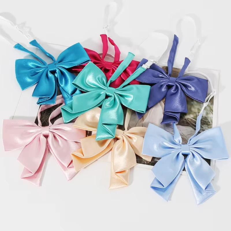 JK-Solid-Color-Collar-Bow-Tie-for-Girls-College-Style-Sailor-Suit-Uniform-School-Bow-Tie-Polyester-Belt-with-bow-tie