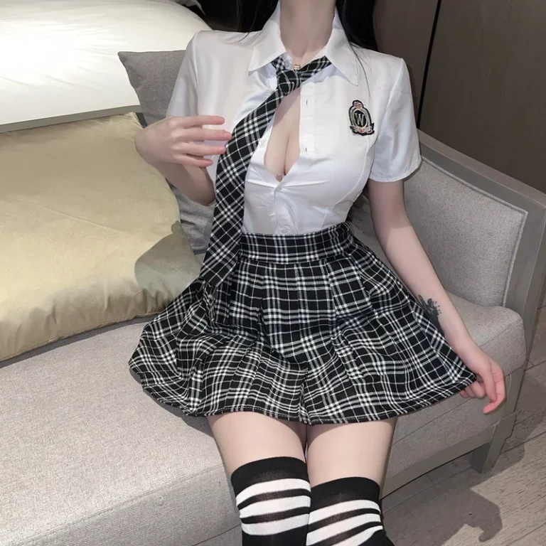 JK-Student-Costume-Set-Sexy-Pleated-Skirt-Lingerie-Pure-Desire-School-Girl-Outfit