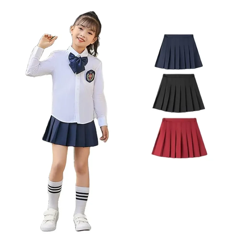 Japanese-Girl-School-Uniform-Short-Skirt-Plaid-Solid-Short-Skirt-School-Girls