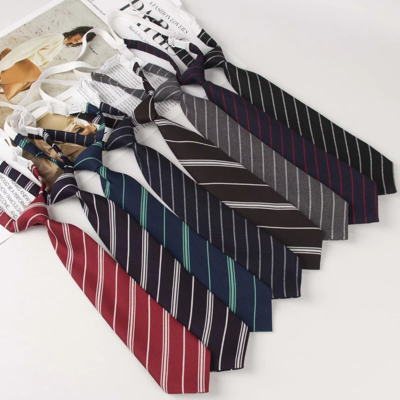 Japanese-style-Korean-style-College-Leisure-New-Student-School-Uniform-Factory-Direct-Free-Rubber-Band-Convenient-Tie-Polyester