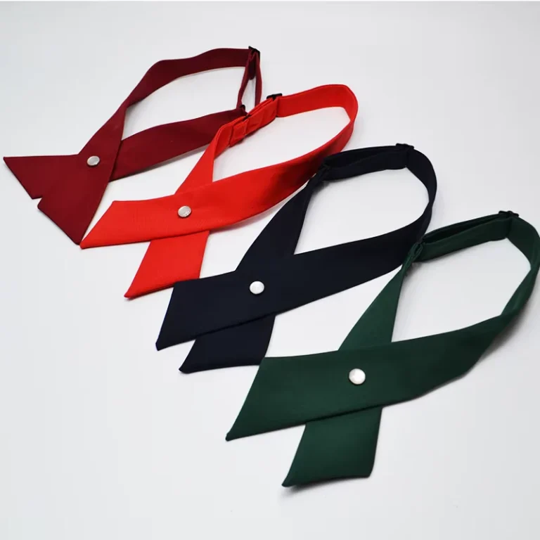 Jk-Girl-Adjustable-Cross-Tie-Solid-Color-Bow-Tie-Student-Unit-Tooling-Neck-Celebrity-Live-Cross-Knot-Simple-to-Snap-Cross-Tie