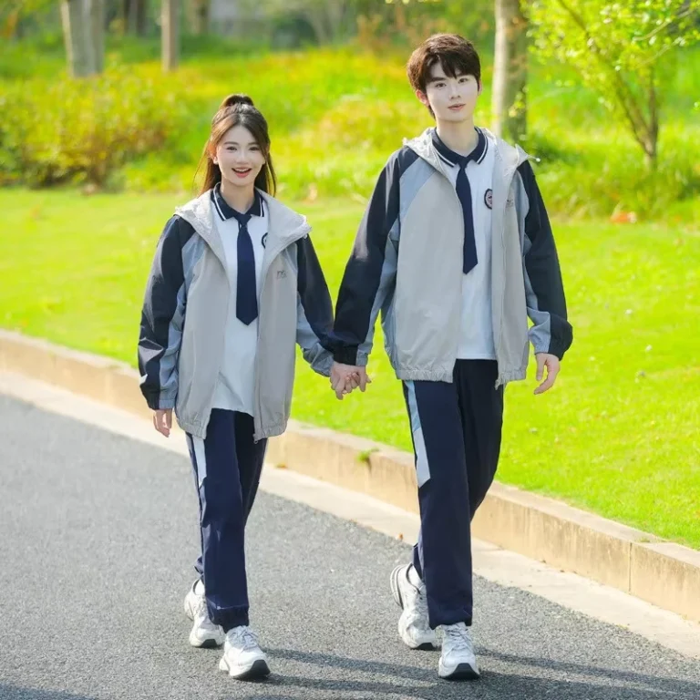 Junior-High-School-Uniform-Three-Piece-Set-Autumn-New-Style-Leopard-Pattern-Korean-Style-Patchwork-Unisex-Polyester-Cotton