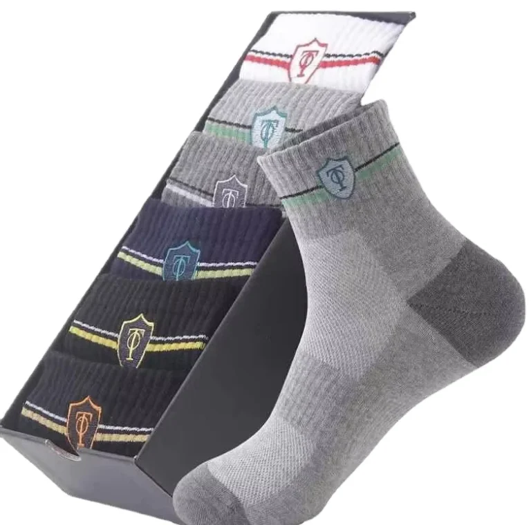 KTS343-Custom-Embroidery-Logo-6-Pairs-Box-Mens-Cotton-Socks-Youth-Junior-High-School-Students-Basketball-Sports-Socks