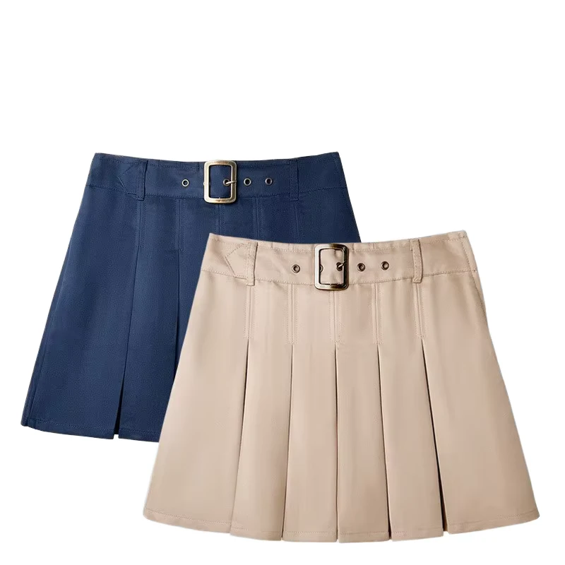 Khaki-Navy-Pleated-Skirt-for-Girls-Primary-and-Secondary-School-Uniform-Childrens-School-Apparel
