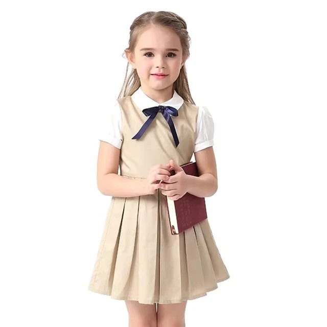 Khaki-School-Uniform-Skirt-dress-pinafores