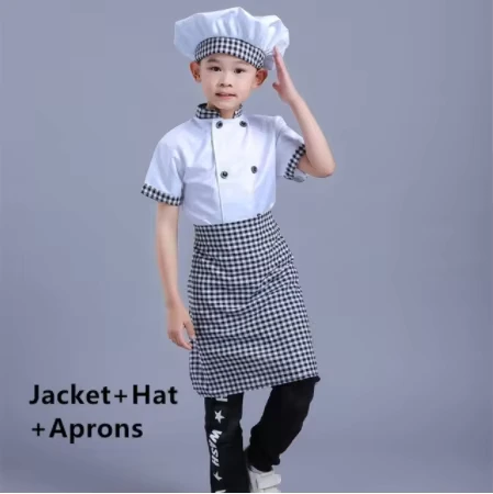 Kids-Apron-with-Hat-Chef-Jacket-Children-Cosplay-Restaurant-Clothing-Kindergarten-Performance-Costume-Set-Kitchen-Chef-Uniform