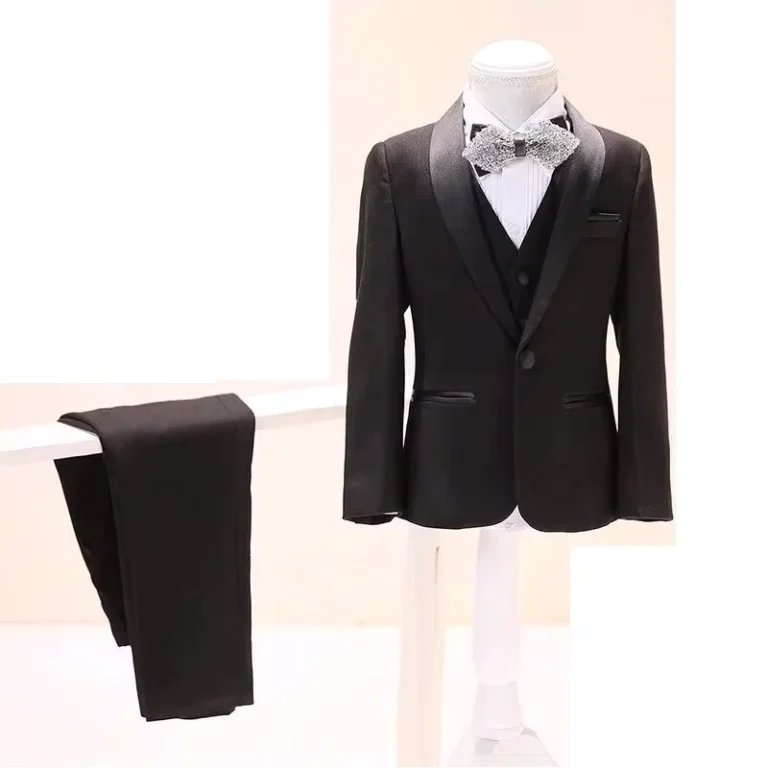 Kids-Baby-Boys-Tuxedo-Suit-Blazers-Shirt-Waistcoat-Tie-Pants-Formal-Boy-Suit