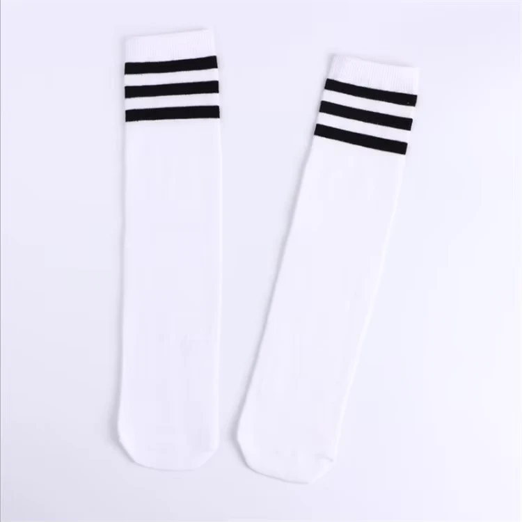 Kids-Boy-Girl-Students-Sports-Knee-High-School-Uniform-Striped-White-School-Socks