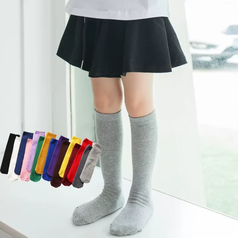 Kids-Child-Cotton-School-Uniform-Long-Socks-Plain-Candy-Color-Girls-Boys-Knee-High-Socks