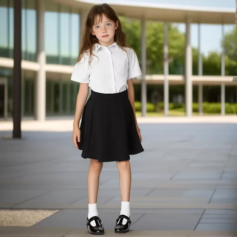 Kids-Children-Primary-School-Short-Sleeved-Skirt-School-Uniform-Girls-Student-Blouse-Skirt-Blue-Dress-Set-for-School-Girls