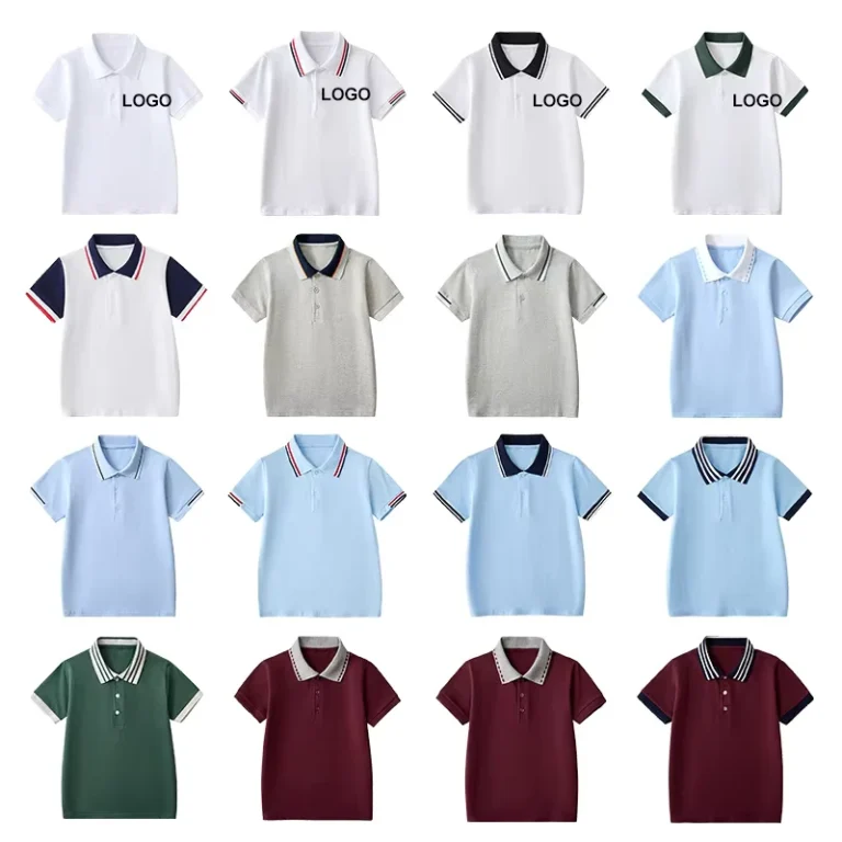 Kids-Clothing-School-Uniform-Polo-Shirt-Cotton-Kindergarten-Primary-Custom-logo-School-Uniforms-for-Boys-and-Girls