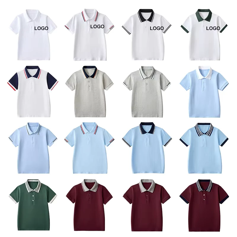 Kids-Clothing-School-Uniform-Polo-Shirt-Cotton-Kindergarten-Primary-Custom-logo-School-Uniforms-for-Boys-and-Girls