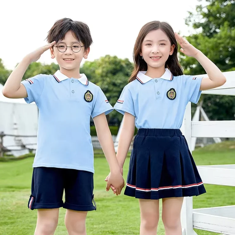 Kids-Cute-Yellow-Cotton-Fabrics-Summer-Kindergarten-Primary-Secondary-T-Shirt-School-Uniforms