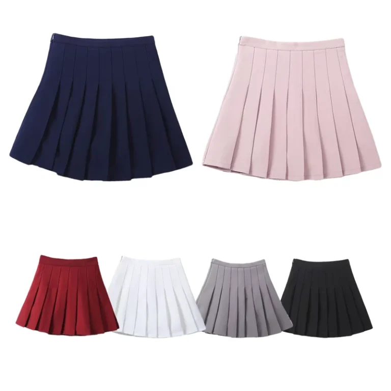 Kids-Girls-Solid-Color-High-Waist-Pleated-Skirt-School-Uniform-Mini-Skirt