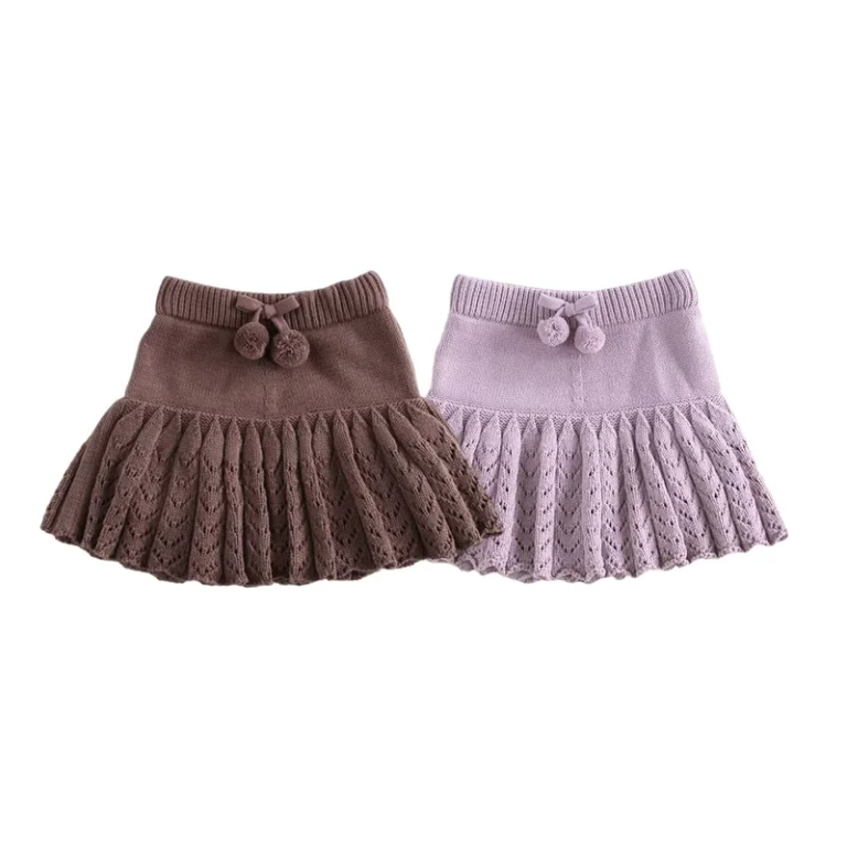 Kids-Knit-Skirts-Aline-Baby-Girls-Pleated-Skirt-with-Underpants-Knitwear-School-Uniforms-Crochet-Skort-Toddler-Short-Skirt