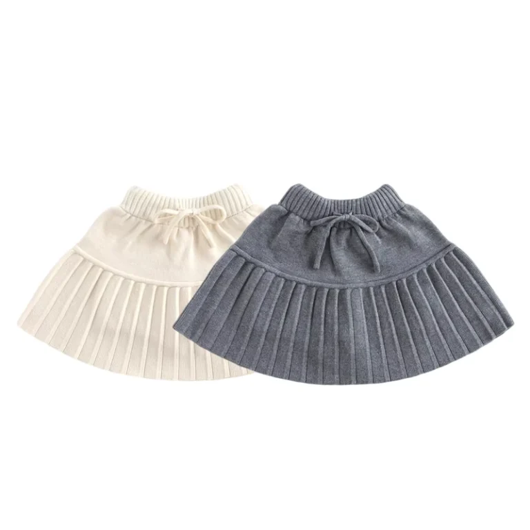 Kids-Knit-Skirts-Baby-Girls-Pleated-Skirt-With-Underpants-Knitwear-Adjustable-Waist-School-Uniforms-Skort-Toddler-Short-Skirt