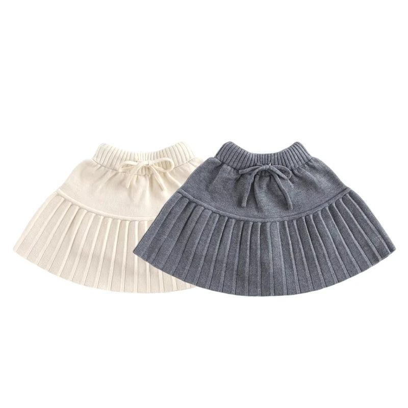 Kids-Knit-Skirts-Baby-Girls-Pleated-Skirt-With-Underpants-Knitwear-Adjustable-Waist-School-Uniforms-Skort-Toddler-Short-Skirt
