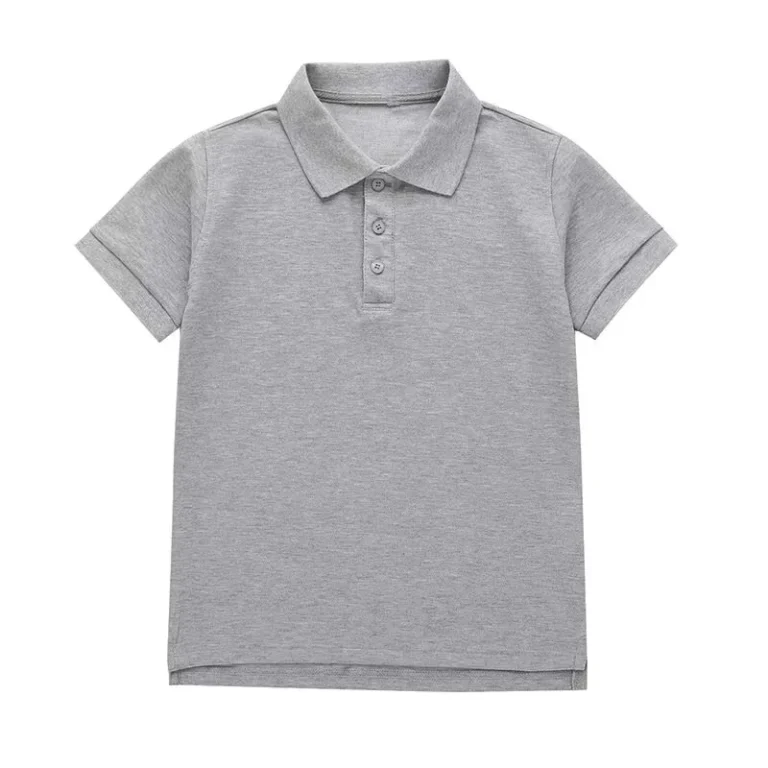 Kids-Polo-Shirt-Unisex-School-Kids-Uniform-Cotton-Polo-Shirt-Custom-Children-Summer-Short-Sleeve-Blank-Gray-Polo-Shirt