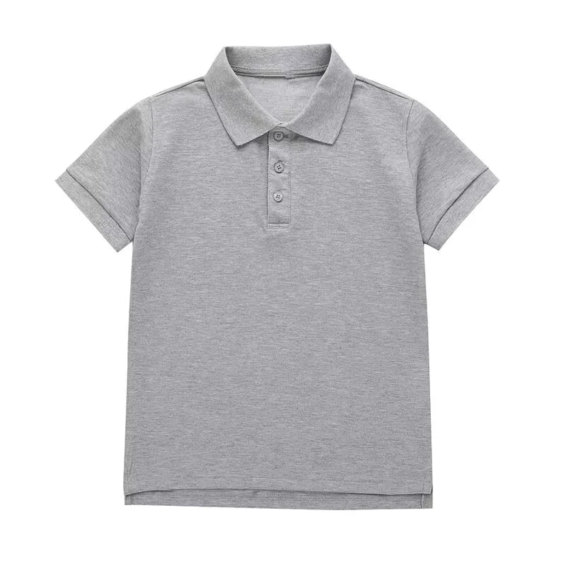 Kids-Polo-Shirt-Unisex-School-Kids-Uniform-Cotton-Polo-Shirt-Custom-Children-Summer-Short-Sleeve-Blank-Gray-Polo-Shirt