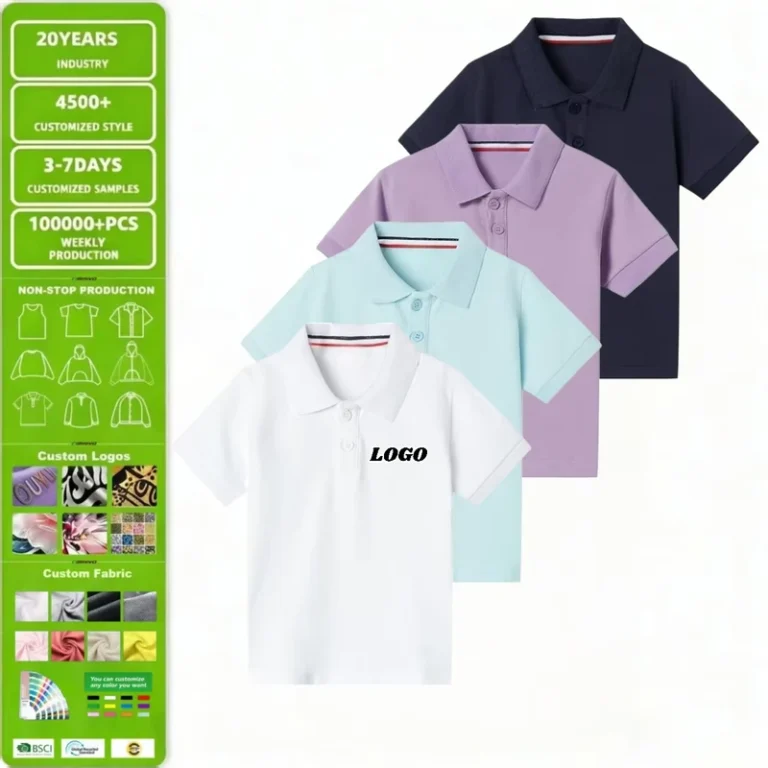 Kids-School-Uniform-Custom-logo-Pique-Polo-t-Shirts-Short-Sleeve-Boys-and-Girls-Causal-Sports-Wear-95-Cotton-5-Spandex