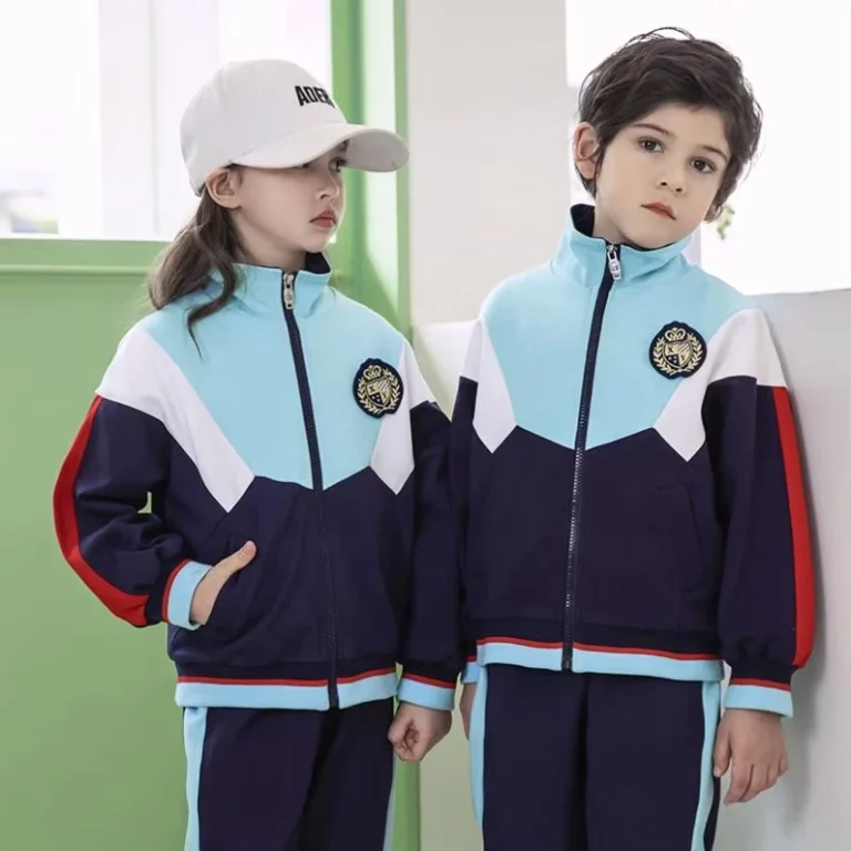 Kids-School-Uniform-Tracksuit-Unisex-Sportswear-Set-Zip-Jacket-Pants-Breathable-Athletic-Outfit-for-Students