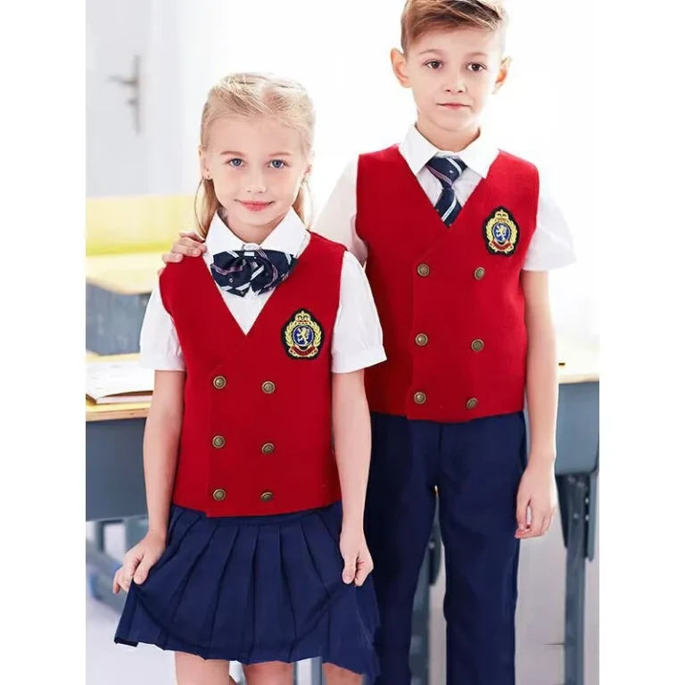 Kids-School-Workwear-Shirt-Waistcoat-With-Necktie-Primary-School-Uniform