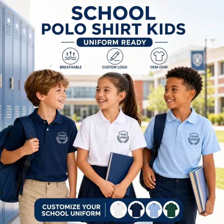 Kids-Short-Sleeve-School-Polo-Shirt-Anti-Pilling-Skin-Friendly-Breathable-Custom-Design-OEM-ODM-Uniform-Wear