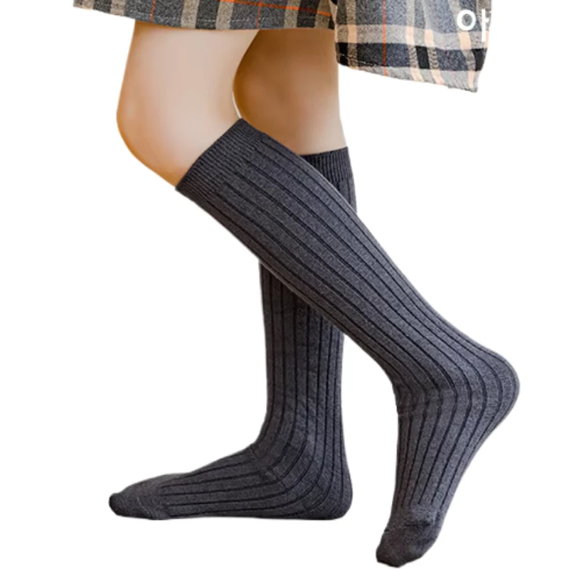 Kids-Solid-Color-Socks-Boys-Girls-Cotton-Breathable-Stripe-Soft-Socks-Children-Knee-High-Long-School-Uniform-Socks
