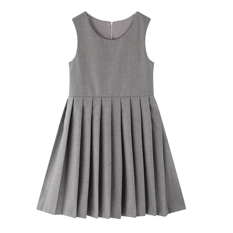 Kids-Student-Private-School-Uniform-Primary-Pinafore-Navy-Dress-Kids-Girls-School-Uniforms-Solid-Black-Pleated