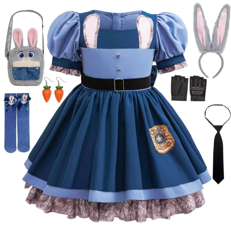 Kids-Zoo-Rabbit-Cop-Costume-Dress-Set-with-Bunny-Ears-Bag-Gloves-Accessories-for-Girls-Halloween-Cosplay