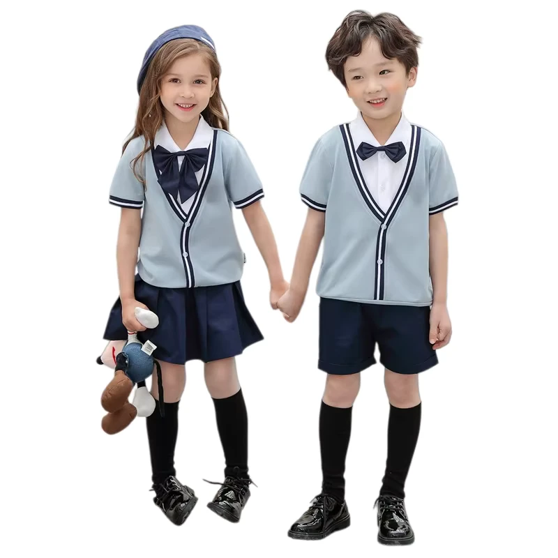Kindergarten-Short-sleeved-Sports-Clothes-School-Uniforms-Childrens-and-Teenagers-Class-Uniforms