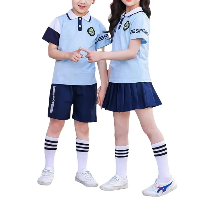 Kindergarten-and-Primary-School-Color-Block-Polo-Shirt-Customized-Childrens-Kids-School-Uniform