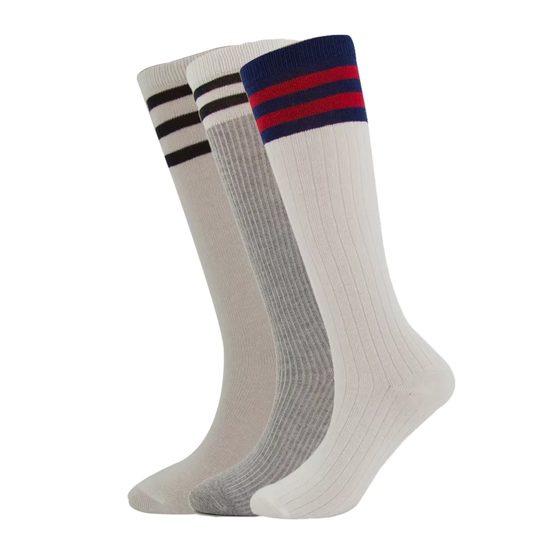 Knee-High-Custom-Knit-Student-Socks-Solid-Color-Pattern-Cotton-School-Kids-Socks