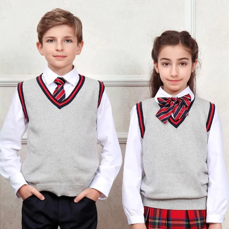 Korean-High-School-Uniforms-Stylish-V-neck-Sleeveless-Knitted-Children-100-Cotton-School-Clothes-Knit-Vest