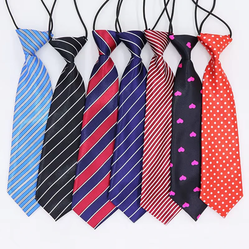 Korean-Trendy-Polyester-Tie-Personalized-Printed-Elastic-Band-Striped-Paisley-Floral-Formal-for-Kindergarten-Students