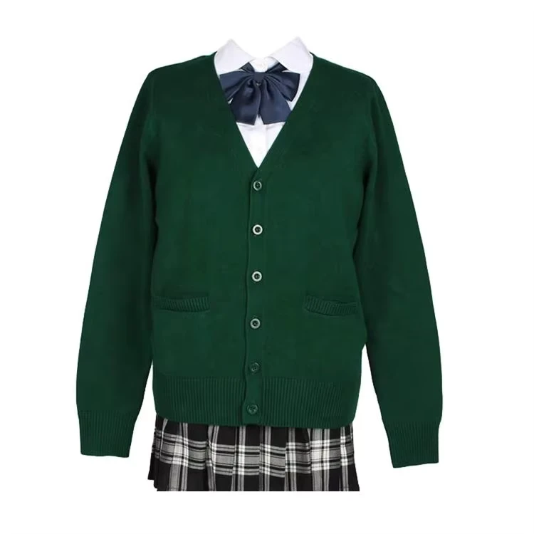 LF-Long-Sleeve-Bottom-Down-Closure-Soft-Breathable-Cotton-Knitted-School-Uniform-Cardigan-Sweater-for-Students