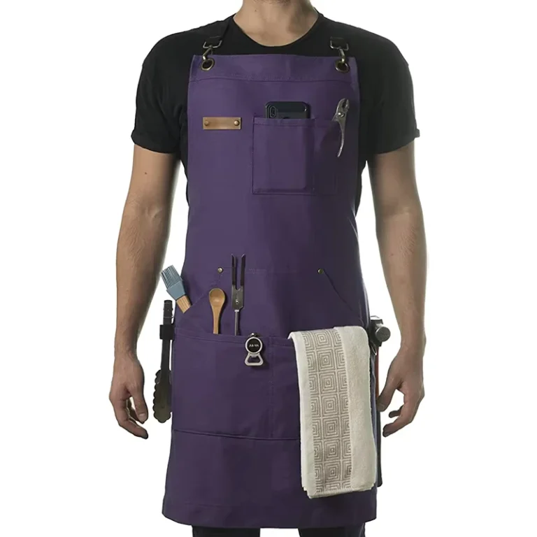 Large-Pockets-Customized-Logo-BBQ-Bar-Work-Kitchen-Apron-Chef-Apron