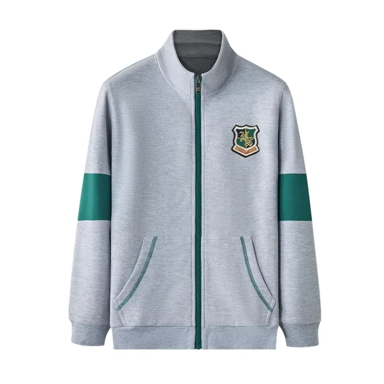 Latest-Grey-Green-Cotton-Polyester-Unisex-Tracksuit-Sets-for-Primary-Middle-High-School-Students-Winter-Uniform-Sports-Style