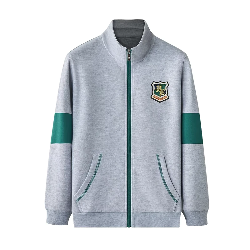 Latest-Grey-Green-Cotton-Polyester-Unisex-Tracksuit-Sets-for-Primary-Middle-High-School-Students-Winter-Uniform-Sports-Style