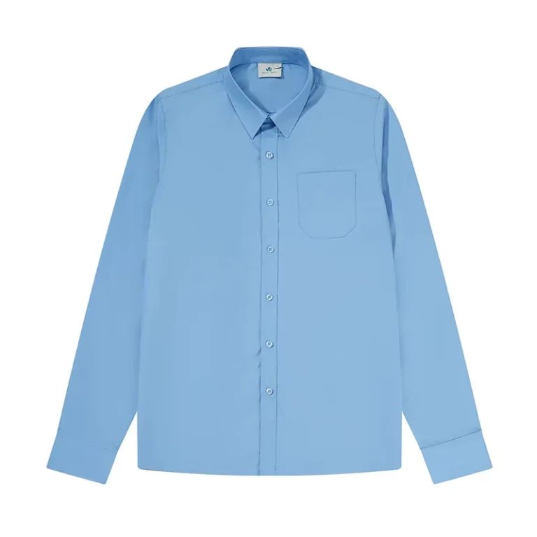 Light-Blue-School-Uniform-Blouses-for-Boys-and-Girls-Woven-Cotton-Polyester-Plain-Kid-Shirts-for-Formal-School-Wear-Clothing