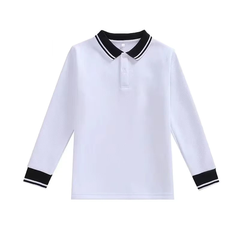 Long-Sleeve-Boys-White-Polo-Shirt-for-School-Boys-Spring-and-Autumn-Girls-Long-Sleeve-Cotton-T-shirt-School-Uniform