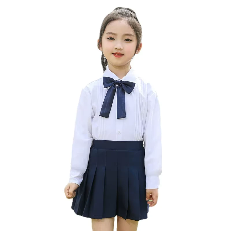 Long-Sleeve-Shirt-Girls-School-Uniforms-for-Secondary-School-Navy-Blue-Skirt-Girls-Korean-Kindergarten-Uniform-Summer