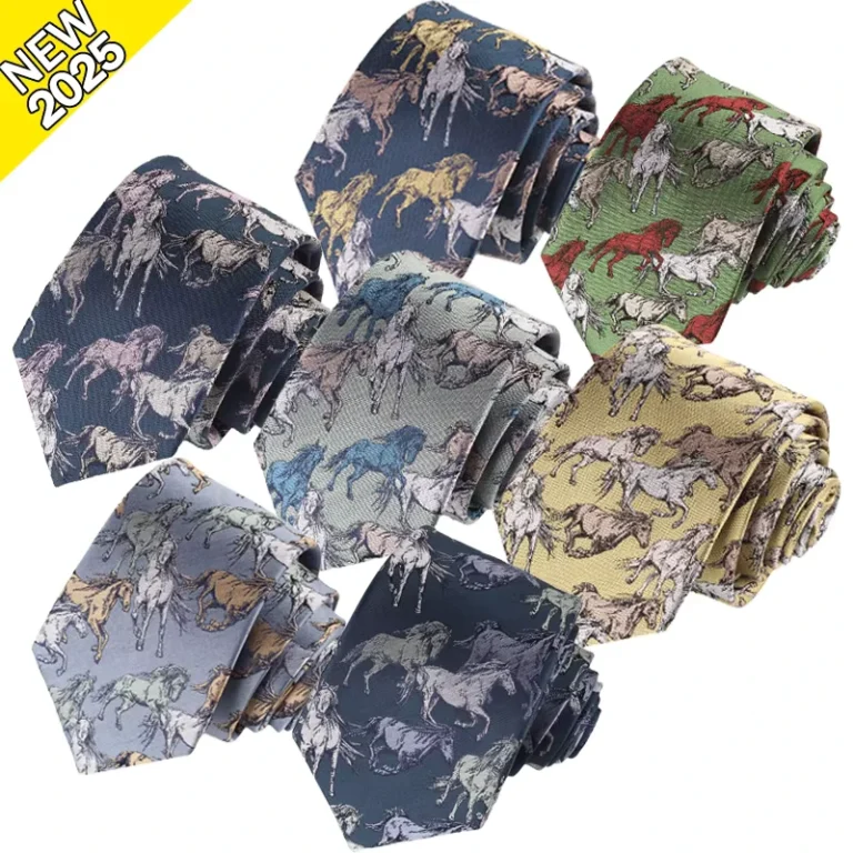 Low-MOQ-Latest-Design-Fashion-Mens-Woven-Jacquard-Necktie-Animal-Custom-High-Quality-Jacquard-Ties-With-Horse-Pattern