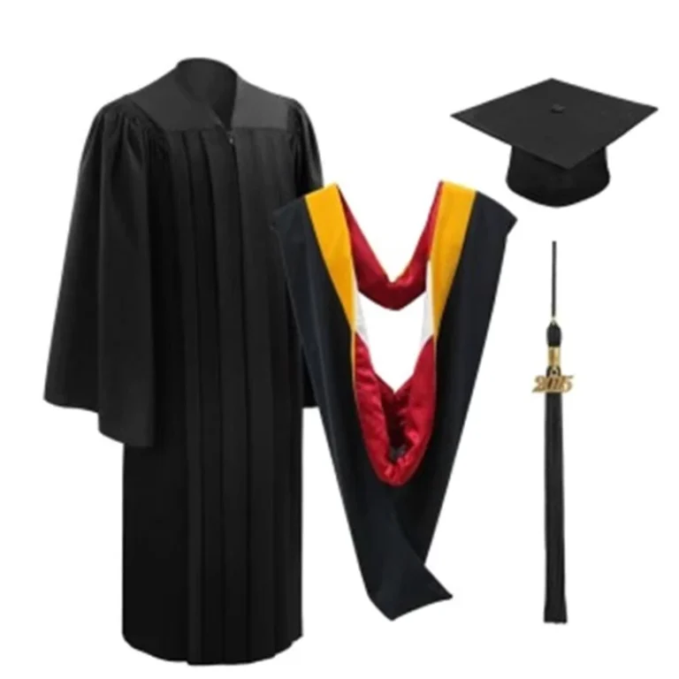 Luxury-Bachelor-Graduation-Cap-and-Gown-Matte-Black-University-Ceremony-Classic-Graduation-Hat-and-Gown-School-Uniform