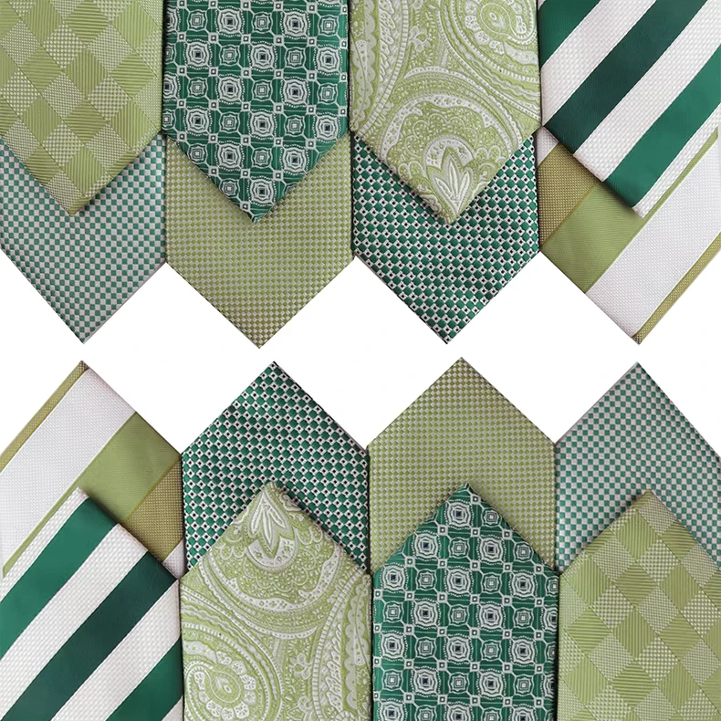 Luxury-Mens-Business-Neckties-Eco-Friendly-Polyester-Ties-Dots-Striped-Custom-Green-Cravate-Wedding
