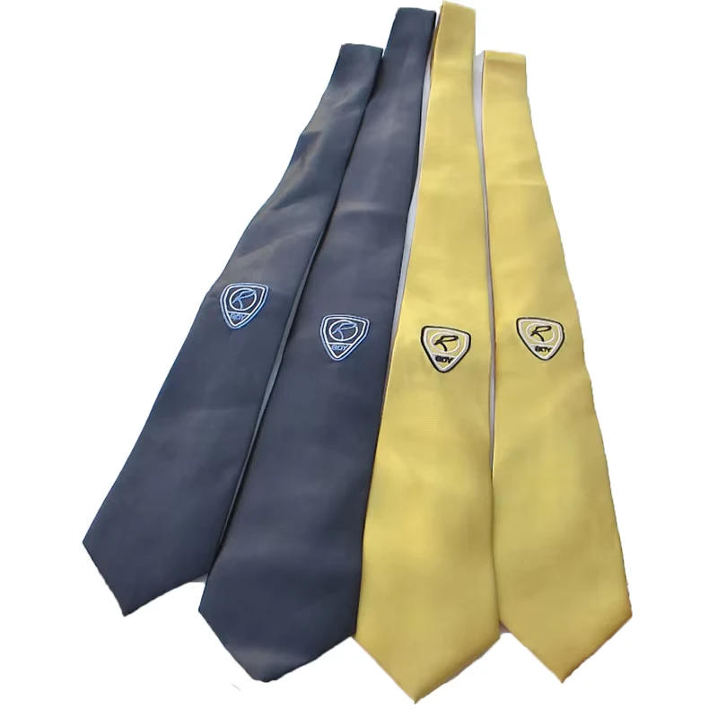 Luxury-Mens-Necktie-Cravatte-Solid-Gold-Polyester-Plain-Yellow-Customized-Logo-Embroider-Necktie-College-Ties-for-Boys-Cravate